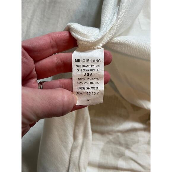 MILIO MILANO MODAL CARDIGAN ivory open duster cardigan sweater large - Picture 5 of 12